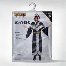 SYNCFUN Mystical Dark Sorcerer Medieval Warlock Glow Arm Strings Halloween Costumes For Men