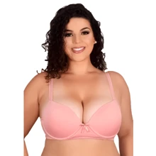 Kit 3 Plus Size Bras With Padded Reinforced Bra With Wide Straps Super Comfortable Lingerie Plain Colors St009 - 彩色 - 查看 2