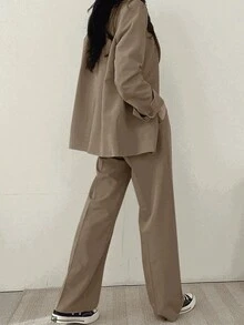 Traje de Alta Moda Casual Slim Fit Light Business para Mujer - Caqui - Ver 5