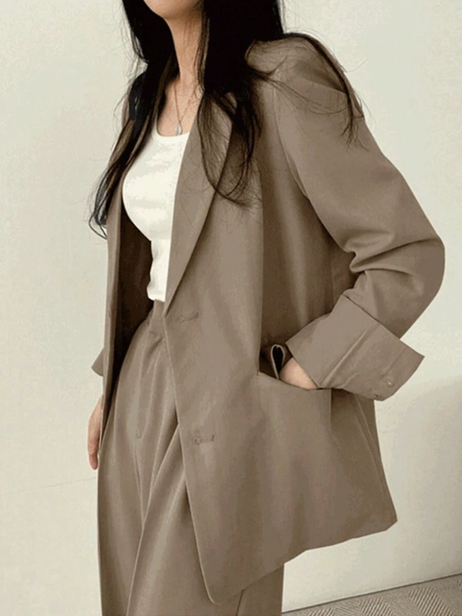 Traje de Alta Moda Casual Slim Fit Light Business para Mujer - Caqui - Ver 1