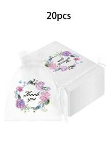 10 件/20 件/30 件欧根纱袋、感谢欧根纱束口袋、感谢礼品袋、透明欧根纱袋 - 彩色 - 查看 20