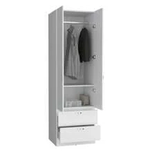 Vico 76" High Armoire Wardrove Closet With 2 Drawers, Double Door Cabinet , One Shelf And Hanging Rod, Bedroom Clothes Storage Cabinet Organizer