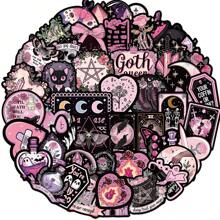 50 张深色哥特式万圣节贴纸乙烯基美学贴纸适用于剪贴簿、日记、笔记本电脑、保险杠、滑板、水瓶、电脑、手机、卡通、安全帽、汽车贴纸和贴花 - 彩色 - 查看 5