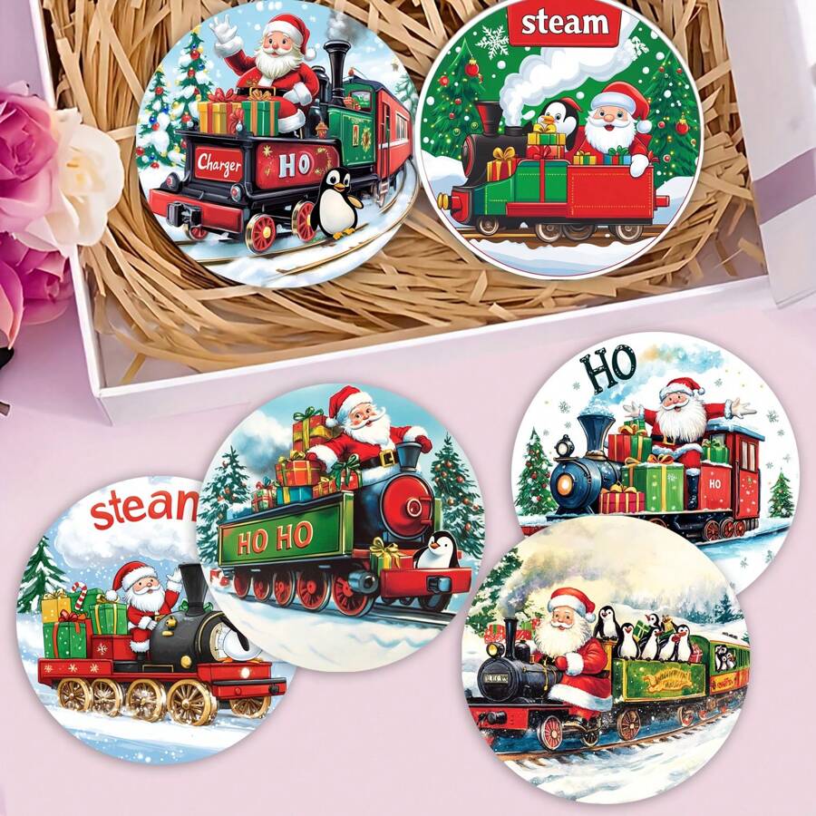 1 bộ/4 cái/6 cái Bộ đế lót ly bùn hình tàu hỏa và chim cánh cụt - Đế lót ly cốc, đế lót ly cà phê - Lý tưởng để trang trí nhà cửa và nhà hàng, Quà tặng sinh nhật hoặc ngày lễ đẹp mắt, Trang trí bàn, Đồ nội thất gia đình, Trang trí lễ hội, Trang trí phòng, Trang trí nhà cửa, Trang trí tiệc theo chủ đề, Trang trí Giáng sinh - Nhiều màu - Xem 1