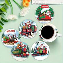 1 bộ/4 cái/6 cái Bộ đế lót ly bùn hình tàu hỏa và chim cánh cụt - Đế lót ly cốc, đế lót ly cà phê - Lý tưởng để trang trí nhà cửa và nhà hàng, Quà tặng sinh nhật hoặc ngày lễ đẹp mắt, Trang trí bàn, Đồ nội thất gia đình, Trang trí lễ hội, Trang trí phòng, Trang trí nhà cửa, Trang trí tiệc theo chủ đề, Trang trí Giáng sinh - Nhiều màu - Xem 2