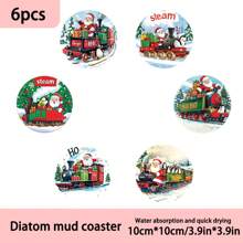 1 bộ/4 cái/6 cái Bộ đế lót ly bùn hình tàu hỏa và chim cánh cụt - Đế lót ly cốc, đế lót ly cà phê - Lý tưởng để trang trí nhà cửa và nhà hàng, Quà tặng sinh nhật hoặc ngày lễ đẹp mắt, Trang trí bàn, Đồ nội thất gia đình, Trang trí lễ hội, Trang trí phòng, Trang trí nhà cửa, Trang trí tiệc theo chủ đề, Trang trí Giáng sinh - Nhiều màu - Xem 6