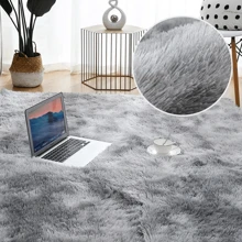Fluffy Rug Large Shaggy Rug Floor Mat Living Room Bedroom Anti-Slip Soft Carpet - Light Grey - View 2