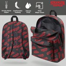 Stranger Things Backpack Black School Bag Rucksack Sports Adjustable Straps Series Gift - A - View 3