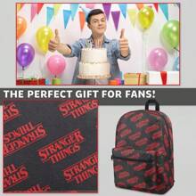 Stranger Things Backpack Black School Bag Rucksack Sports Adjustable Straps Series Gift - A - View 4