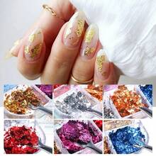 Gold Foil Colorful Nail Sticker Decoration With 6 Colors - 彩色 - 查看 3