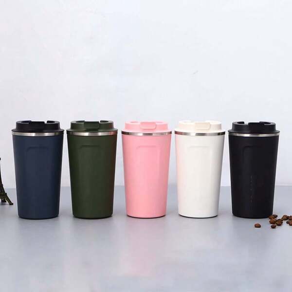 1pc 500ML/16.8oz Fashionable Stainless Steel Coffee Cup, Travel Mug For Women, Students, Outdoor Sports, Office Use Back To School