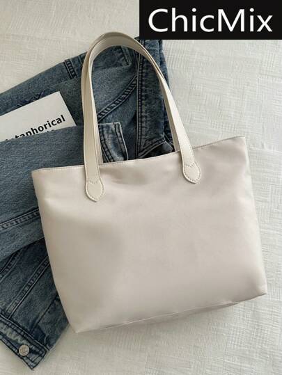 Bolso de hombro grande de unicolor y de moda, de gran capacidad, adecuado para compras, billeteras, universitarias, mujeres jóvenes, estudiantes y trabajadores de cuello blanco. Muy apropiado para oficinas, universidades, trabajo, negocios, transporte, actividades al aire libre, viajes y salidas.