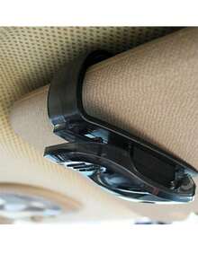 汽車眼鏡夾，適用於存放駕駛眼鏡與眼鏡 - 黑色 - 查看 3