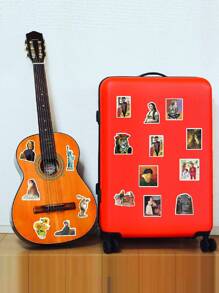 52入組油畫藝術梵高和蒙娜麗莎塗鴉貼紙,適用於行李、筆記本和汽車裝飾,防水 - 彩色 - 查看 5