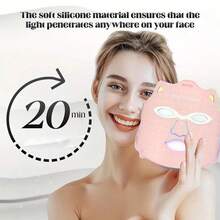 SUNPINT Led Light Therapy Face Mask, 7 Colored Light Therapy Facial Mask, Home & Travel Use, Pink, Black - Pink - View 2