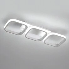 LED Ceiling Light, LED Ceiling Lamp, 32W Square LED Ceiling Modern For Home Living Room Bathroom Kitchen Bedroom 6500K (Cold White Light) - 白色 - 查看 1