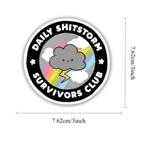 1PC Daily Shitstorm Survivor Sticker | Funny Vinyl Sticker For Water Bottles And Laptops | Sarcastic Office Decor And Tumbler Sticker | Perfect For Those Who Embrace The Chaos | Unique Gift For Coworkers And Friends - Multicolor - View 2