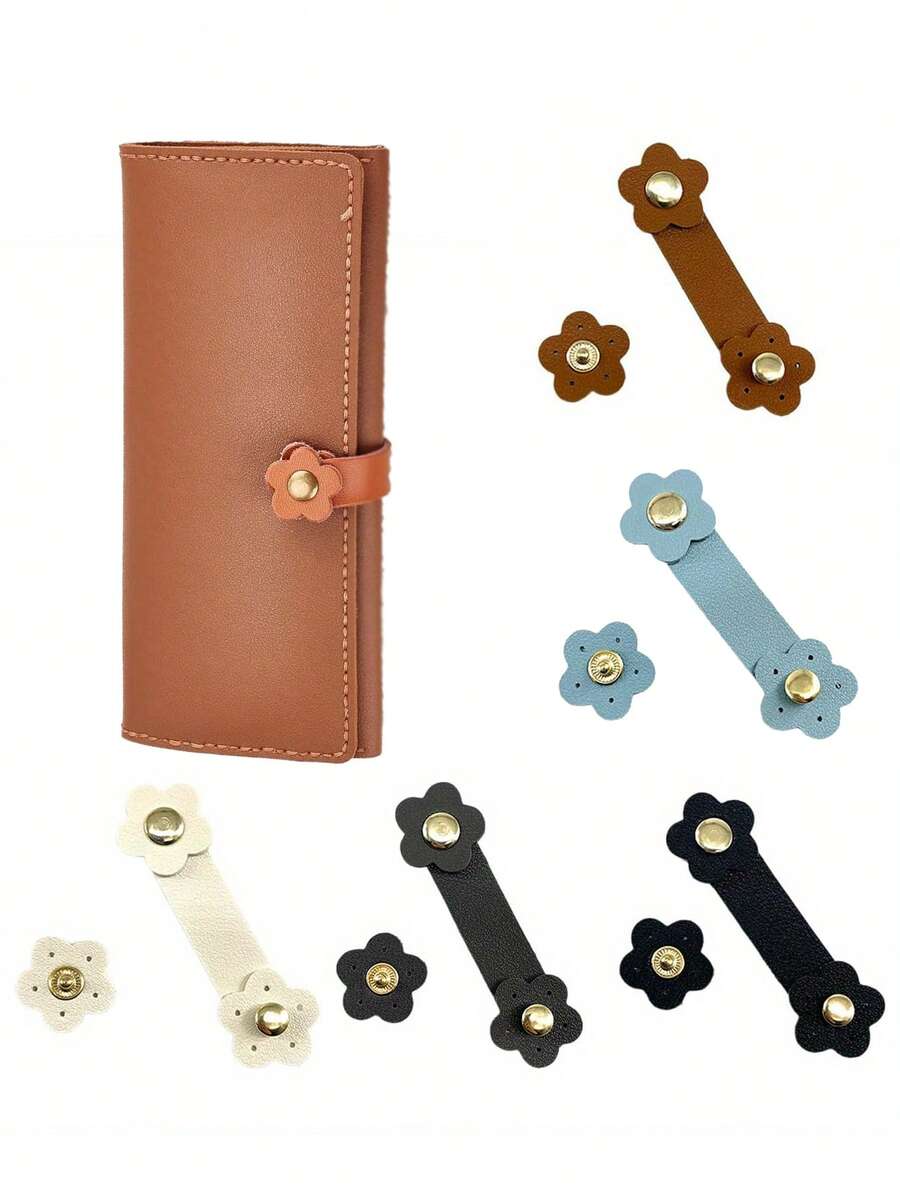 Phụ kiện làm thủ công DIY bằng da hình hoa, Khóa ví da khâu, Phụ kiện khóa da kết nối dây đeo vai, Khóa da túi xách, Khóa ví da bò, Dành cho đồ thủ công DIY, Vật tư làm ví ví - Nhiều màu - Xem 1