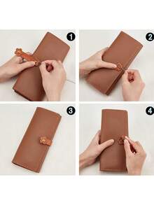 Phụ kiện làm thủ công DIY bằng da hình hoa, Khóa ví da khâu, Phụ kiện khóa da kết nối dây đeo vai, Khóa da túi xách, Khóa ví da bò, Dành cho đồ thủ công DIY, Vật tư làm ví ví - Nhiều màu - Xem 3