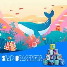 30 Peças Decorações de Festa com Tema de Oceano de Verão, Pulseiras de Bater 10 Padrões de Design, Pulseira de Amizade Snap, Brindes de Festa, Brinquedos para Praia, Piscina, Padrão Náutico de Tubarão, Pulseiras de Bater para Festa Submarina, Brindes de Festa, Brinquedos de Natação, Mar, Pulseira de Bater Animal, Brinde de Festa