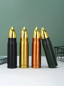 1pc Stainless Steel Bullet-Shaped Vacuum Insulated Water Bottle, Gift Cup For Outdoor Sports - Multicolor - View 3