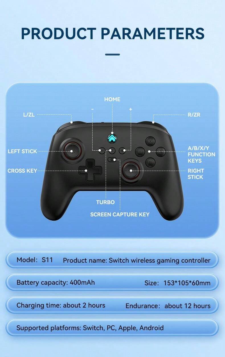 Console Wireless Control Game Controller, Supports Wireless Connection