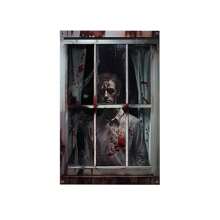 万圣节鬼窗帘万圣节窗户剪影恐怖女性男性血鬼骷髅窗户遮盖万圣节窗户海报装饰品适用于室内室外派对装饰 - 彩色 - 查看 10