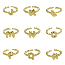 Anillos ajustables con letras de burbuja de estilo minimalista y elegante, adecuados para el uso diario de las mujeres, perfectos para regalos de cumpleaños
