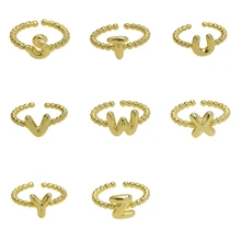 Anillos ajustables con letras de burbuja de estilo minimalista y elegante, adecuados para el uso diario de las mujeres, perfectos para regalos de cumpleaños