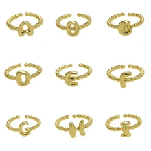 Anillos ajustables con letras de burbuja de estilo minimalista y elegante, adecuados para el uso diario de las mujeres, perfectos para regalos de cumpleaños