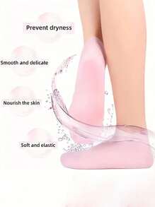 1/2 Pairs Silicone Foot Care Socks, For Dry Cracked Heels And Softening Rough Skin, Unisex Foot Care Tool, Suitable For Pedicure, Home Foot Care, High Elasticity Compression Socks, Suitable For Pairing With Massage And Moisturizing Foot Gel - Multicolor - View 3