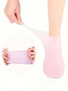 1/2 Pairs Silicone Foot Care Socks, For Dry Cracked Heels And Softening Rough Skin, Unisex Foot Care Tool, Suitable For Pedicure, Home Foot Care, High Elasticity Compression Socks, Suitable For Pairing With Massage And Moisturizing Foot Gel - Multicolor - View 9