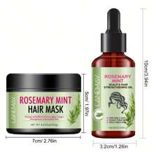 迷迭香薄荷护发套装 - 保湿护发素和精油，让头发更丰盈、更健康 - 修复干燥、受损和卷曲的发丝 头发修剪器 迷迭香护发油 - 白色 - 查看 6
