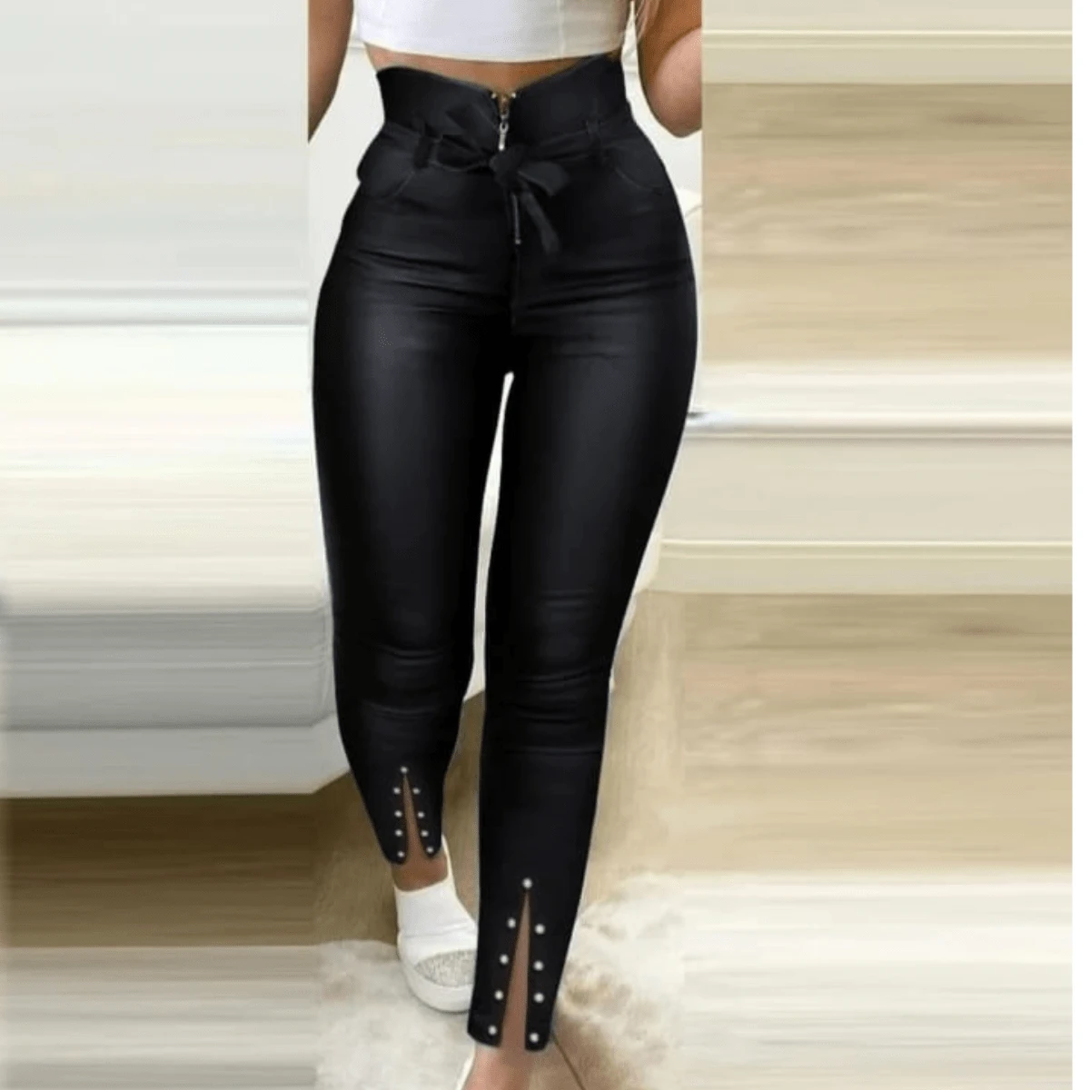 Women Pants - 黑色 - 查看 1