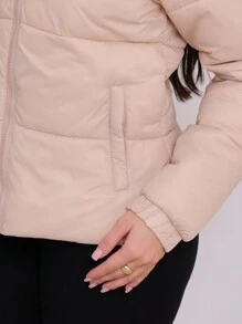 Jaqueta Puffer Longa Bobojaco Feminina Vira Colete Gominho - Bege - Visão 8
