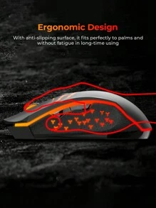 Ratón gamer con iluminación RGB HAVIT MS1027, con DPI ajustable en 4 niveles hasta 3600DPI - Negro - Ver 4