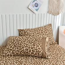 1 Set de Funda de Almohada de Poliéster Impreso y Sábana Ajustable de 3 piezas