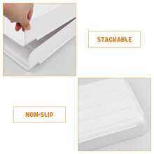 Stapelbare Papierablagen, Schreibtisch-Briefablage, 4er-Set Aktentaschen, stapelbarer Schreibtisch-Organizer für Bücher, Zeitschriften, Ordner, A4-Format, Aktenpapier, Notizen, Stifte, weiß, 4 Stück - Weiss - Übersicht 4