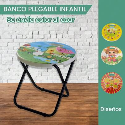 CASAMAX WL Banco infantil plegable 26.5*25 cm - SE ENVÍA COLOR AL AZAR