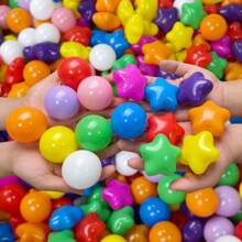 50 个球坑球，混合星星，2.15 英寸/5.5 厘米，柔软防压塑料玩具球，适用于球坑、儿童泳池水上玩具、婴儿围栏配件、幼儿球、派对玩具球、水上玩具球、万圣节装饰礼物 - 彩色 - 查看 4