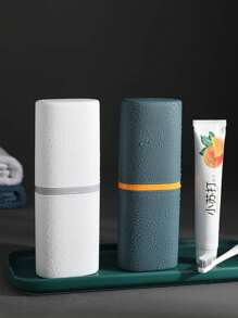 1 件便携式旅行牙刷收纳盒、漱口杯、多功能牙刷携带盒、牙刷旅行容器，适用于旅行、家庭学校、商务露营、家庭浴室装饰、秋季装饰、返校 - 多色 - 查看 3