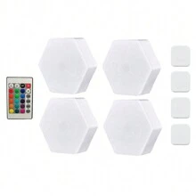 Hexagon LED Lights Wall Panels Battery Powered, 16 Colors And 4 Lighting Modes Hexagonal Wall Light RGB Lights Modular Touch Sensitive Lights With Remote Control For Home Decor, Living Room, Bedroom, Gaming Room, Party, Wall Lights Gift For Kids, Adults