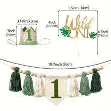 1st Birthday Avocado Green High Chair Banner Garland Tassel Flower Wreath Boho Decor,Christmas