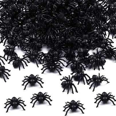 50 pièces Faux mini-araignées réalistes, jouets d'araignées en plastique pour farce d'horreur, cadeaux effrayants, jouets de farce, décoration extérieure de maison hantée d'Halloween, décorations d'Halloween, décoration de jardin, décoration de cour, décoration de vacances