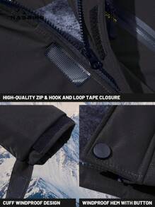 NASBING Chaqueta acolchada resistente al agua y cortavientos con forro polar para hombre, para uso al aire libre, con múltiples bolsillos, apta para esquí, senderismo y actividades al aire libre