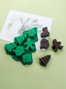 1 件姜饼人巧克力/蛋糕模具、圣诞树、圣诞老人、雪花形烘焙模具圣诞装饰品圣诞装饰圣诞礼物圣诞派对用品 - 彩色 - 查看 7