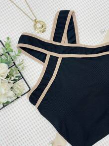 Women Tank Tops & Camis - Đen và vàng - Xem 2