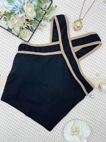Women Tank Tops & Camis - Đen và vàng - Xem 3