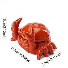 1pc Crab Ceramic Ashtray With Lid, Chinese Style Cute Desk Decor For Home & Office Best Gifts Birthday Graduation - Multicolor - View 4