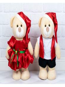 Christmas Bear Couple 30cm For Decoration - 2 Pieces - Váy Nhỏ (Áo vest) - Xem 1